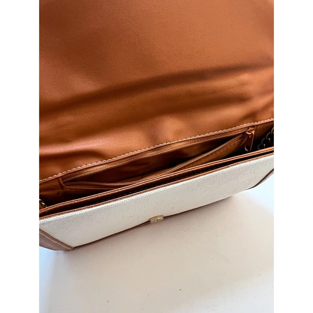 Loulu Women's Handbag Purse Crossbody‎ Beige and Camel